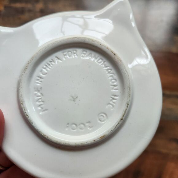 VTG 2001 Bandwagon 3 Kitty Cat Face Ceramic Coasters Spoon Rest/Soap Dish Calico - Picture 6 of 6